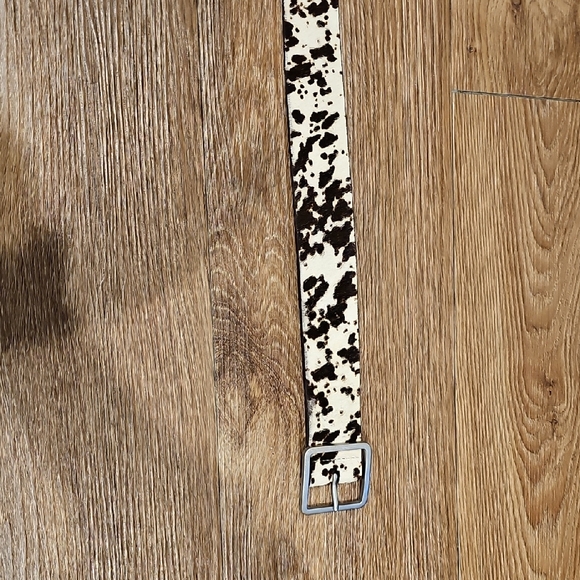 J. Crew Brown and White Patterned Calf Leather Belt - Picture 2 of 7